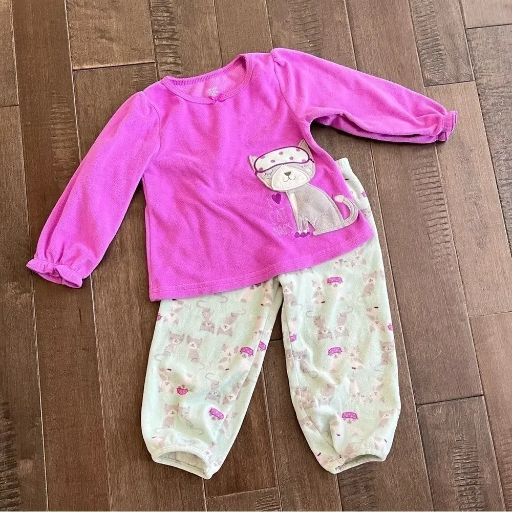 Carter’s Pajamas Pjs Fleece Sleepwear Toddler Girl 2t Set